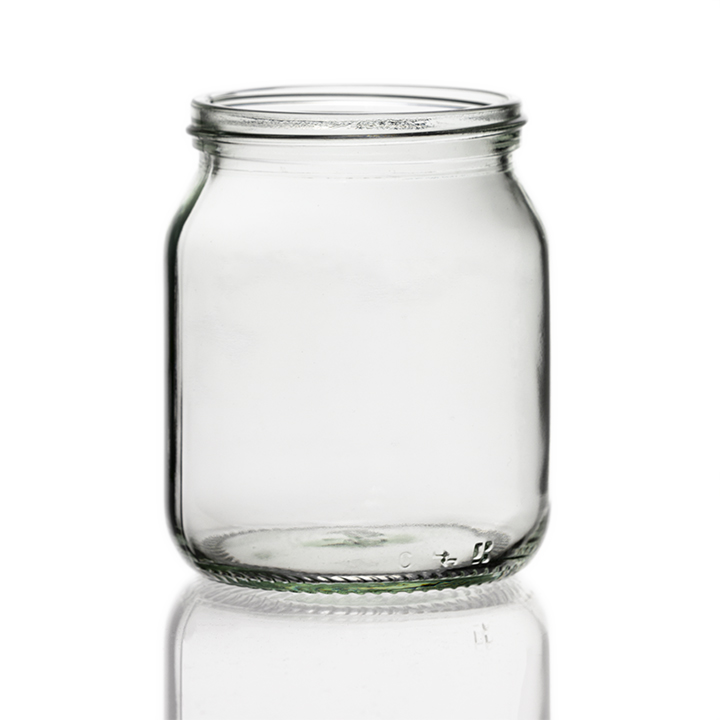 344ml (1lb) – Round Glass Squat Honey Jar