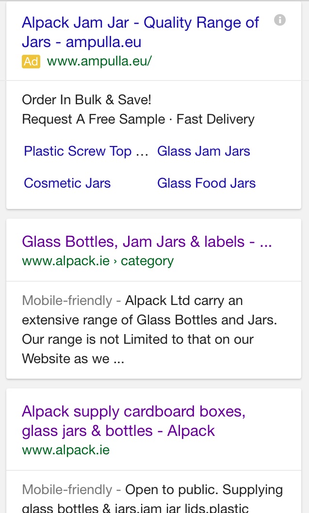 Alpack Search Results