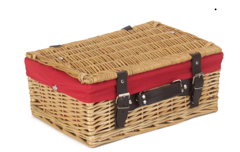 14″ Wicker Hamper with Red Lining (EH026R)